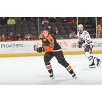 Lehigh Valley Phantoms' Nick Lappin and Hershey Bears' Mike Sgarbossa on the ice