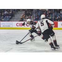 Ty Halaburda and Carson Haynes of the Vancouver Giants on game day