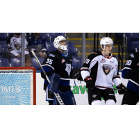 Victoria Royals' Nicholas Cristiano and Vancouver Giants' Samuel Honzek on game day