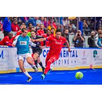 St. Louis Ambush's Mike Scharf Battles Kansas City Comets' Eduardo Ã¢Â€ÂœlaloÃ¢Â€Â Alonso Alejo