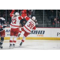 Chase Pearson and Alex Chiasson of the Grand Rapids Griffins