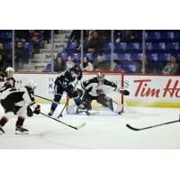 Victoria Royals' Brayden Schuurman vs. Vancouver Giants' Jesper Vikman