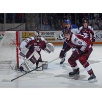 Peterborough Petes' Michael Simpson and Konnor Smith on game night