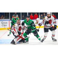 Texas Stars center Cameron Hughes vs. the Rockford IceHogs