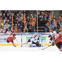 Tyler Barnes and the Missouri Mavericks Press the Wichita Thunder Goal
